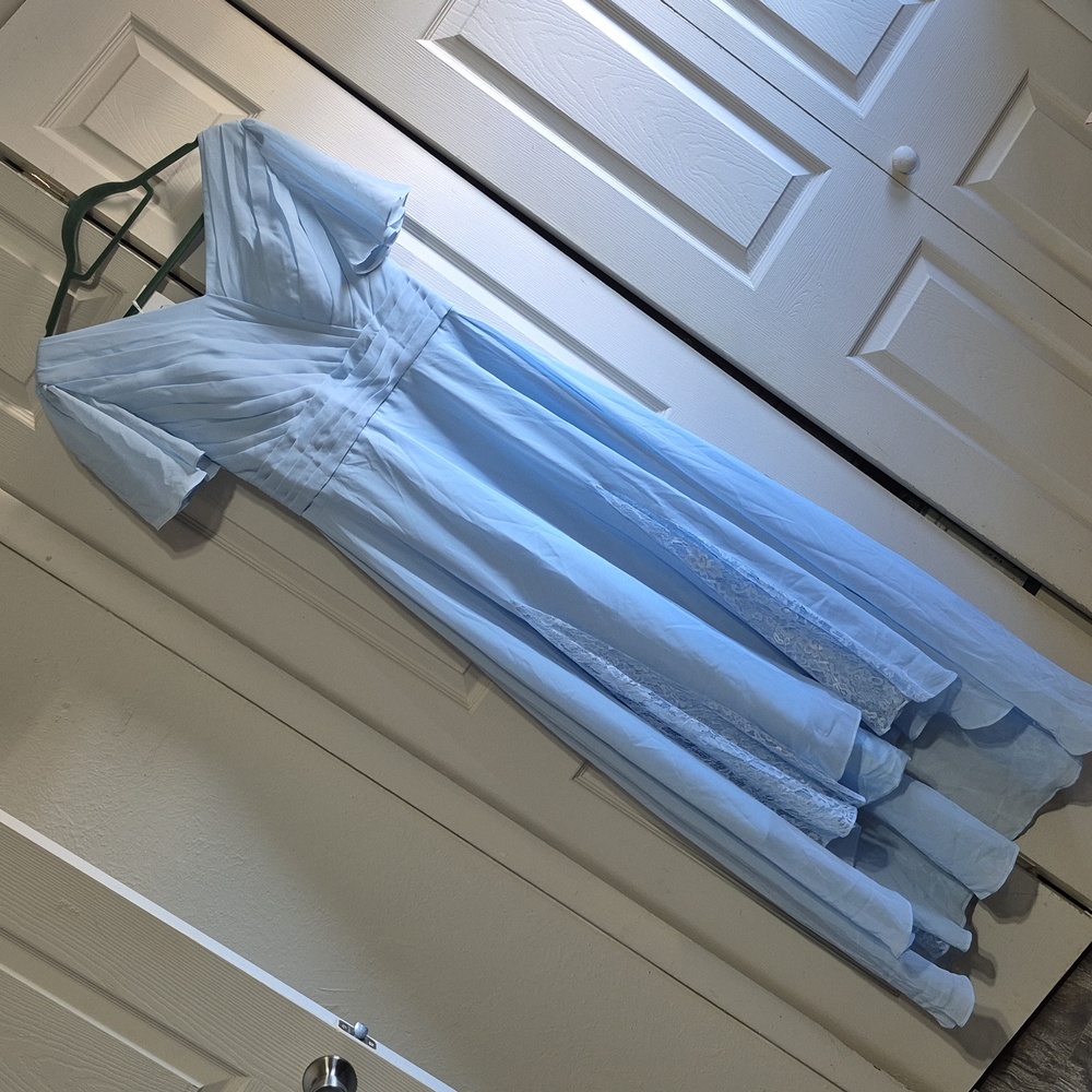 Sky Blue Tasteful High Low Dress